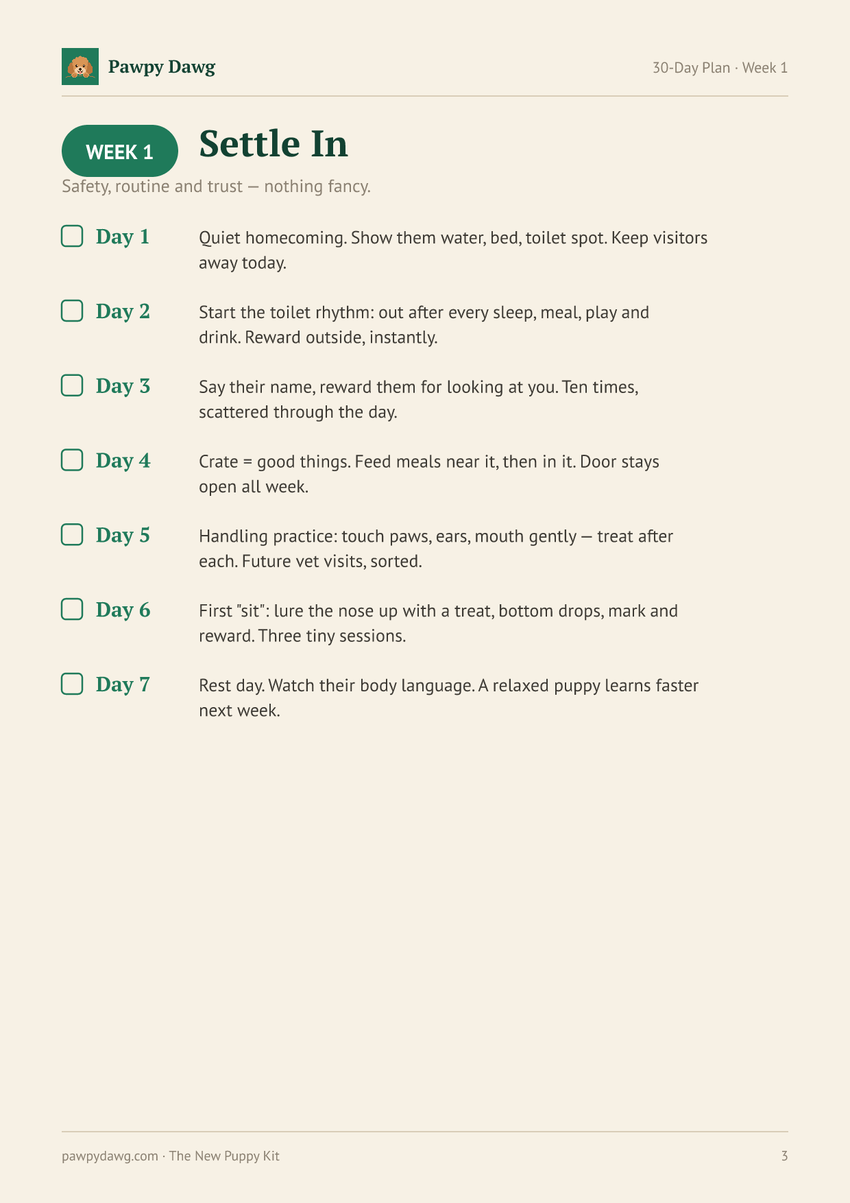 30-day plan page preview